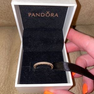 Rose gold sparkle & hearts ring - Pandora